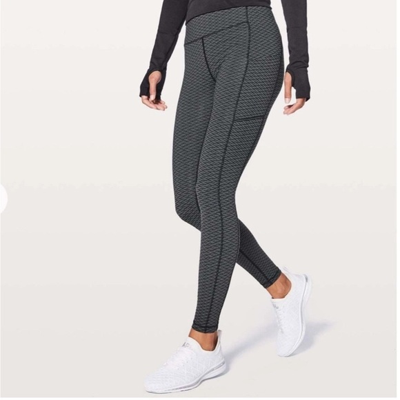 Lululemon Speed Up Tight 28" Score Jacquard Black Luna Size 4 - Picture 1 of 13